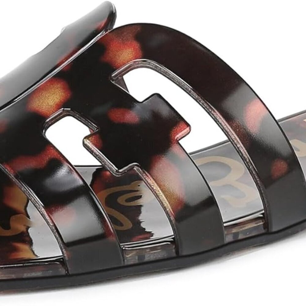 Women’s Jelly Slides Tortoise Shine Slip-On Casual Summer Shoes 8